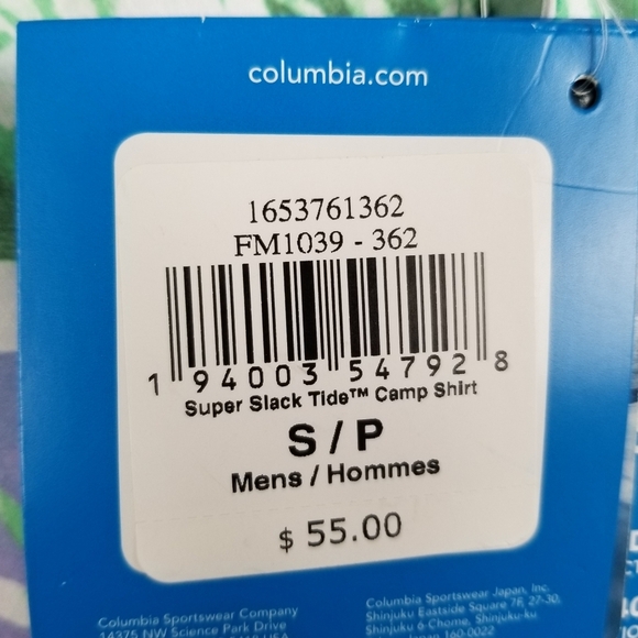 Columbia PFG Camp Shirt UPF 40 Botanical Print Small NWT - Picture 5 of 7